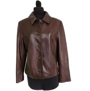 Reilly Olmes Brown Glove Leather Moto Jacket L